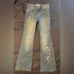 Abercrombie Kids Girls Floral Flair Jeans, Size 11/12